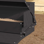 Chicken Treadle Feeder Black 50 x 40 x 29 cm Cold-Rolled Steel