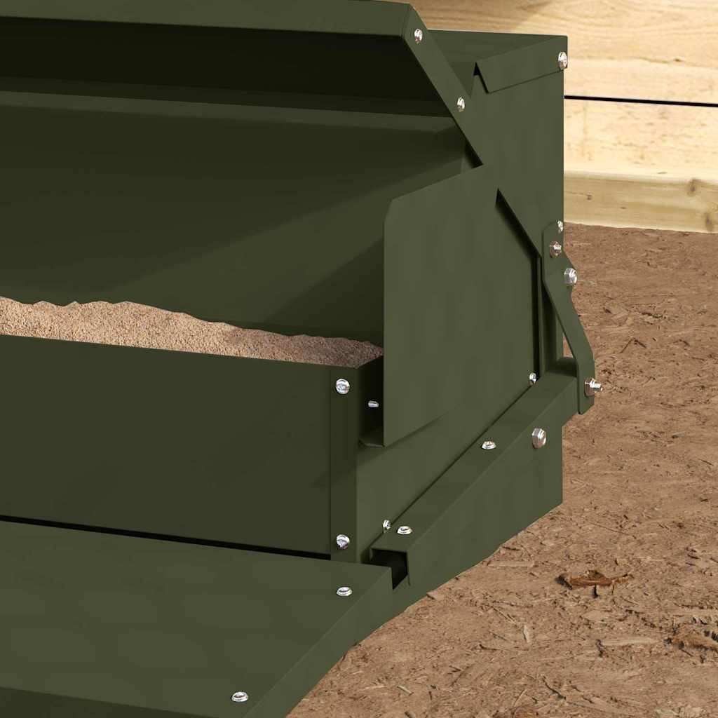 Chicken Treadle Feeder Olive Green 50 x 40 x 29 cm