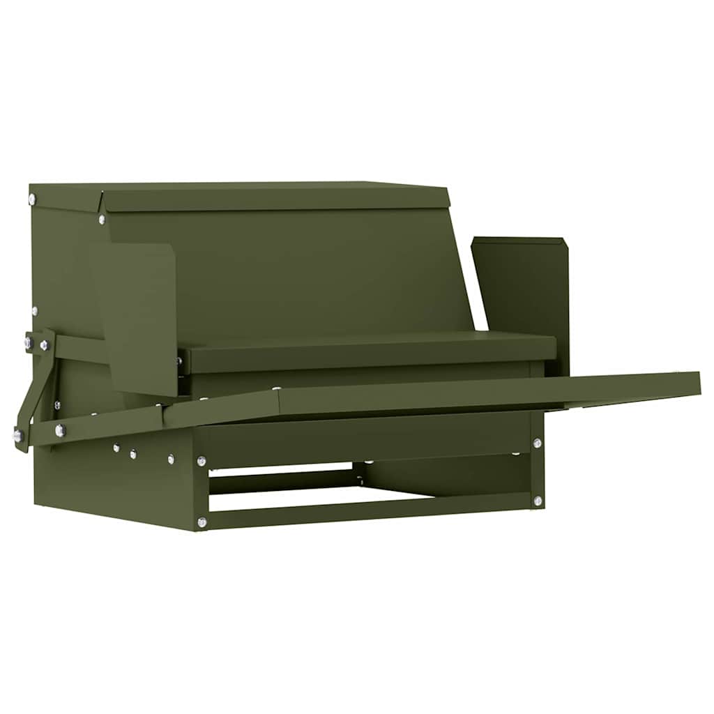 Chicken Treadle Feeder Olive Green 50 x 40 x 29 cm