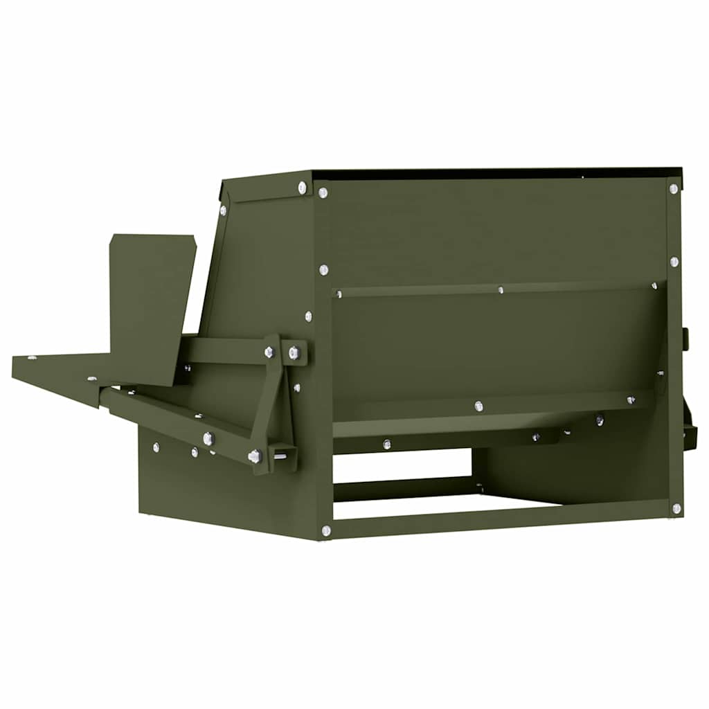 Chicken Treadle Feeder Olive Green 50 x 40 x 29 cm