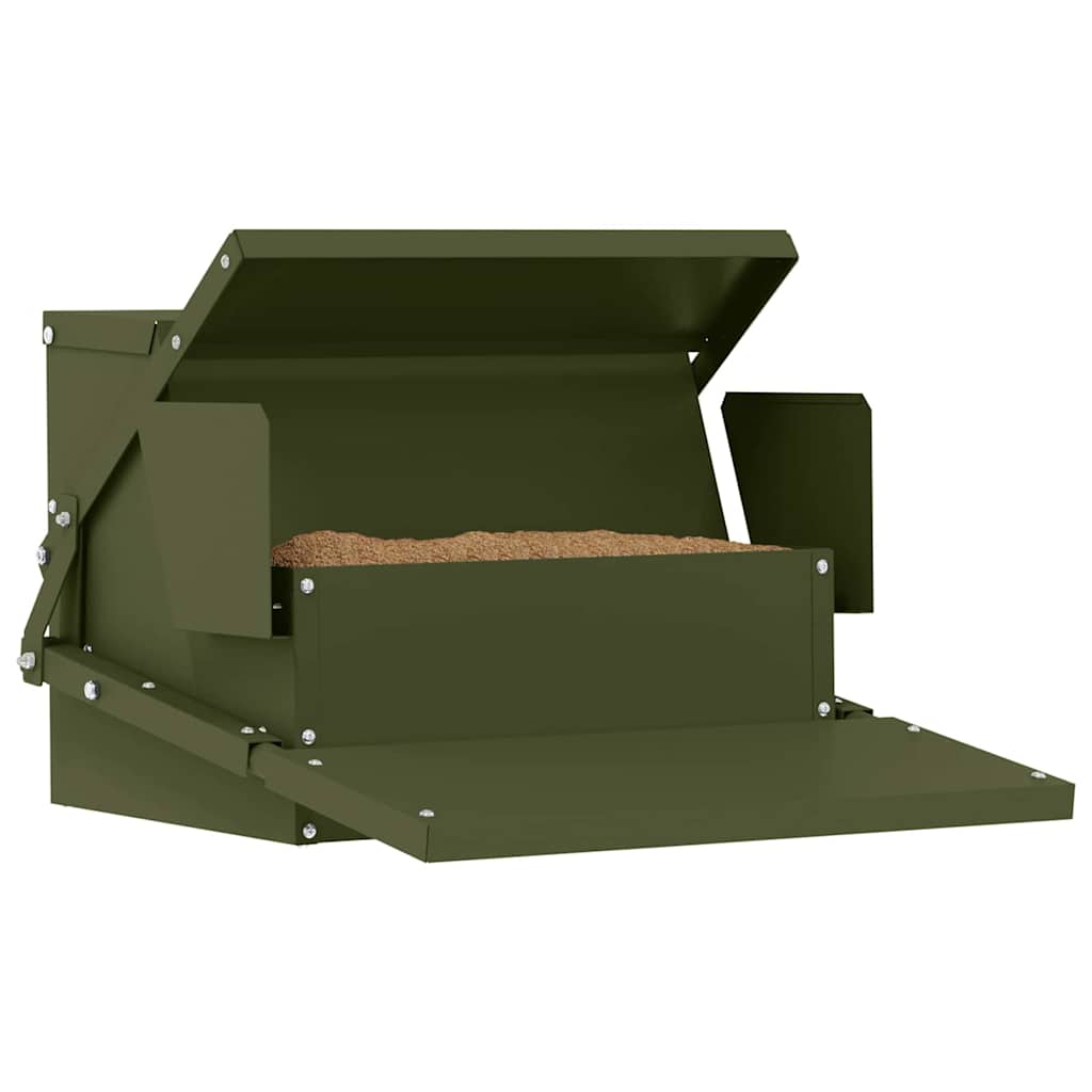Chicken Treadle Feeder Olive Green 50 x 40 x 29 cm