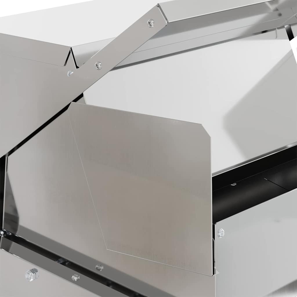 Chicken Treadle Feeder Silver 50 x 40 x 29 cm Galvanised Steel