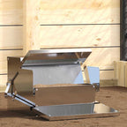 Chicken Treadle Feeder Silver 50 x 40 x 29 cm Galvanised Steel