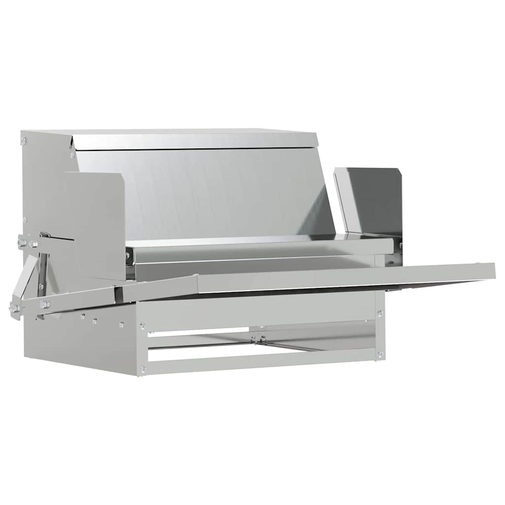 Chicken Treadle Feeder Silver 50 x 40 x 29 cm Galvanised Steel