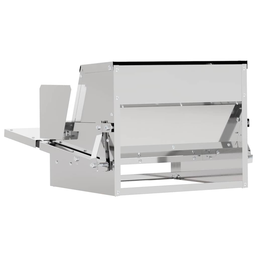 Chicken Treadle Feeder Silver 50 x 40 x 29 cm Galvanised Steel