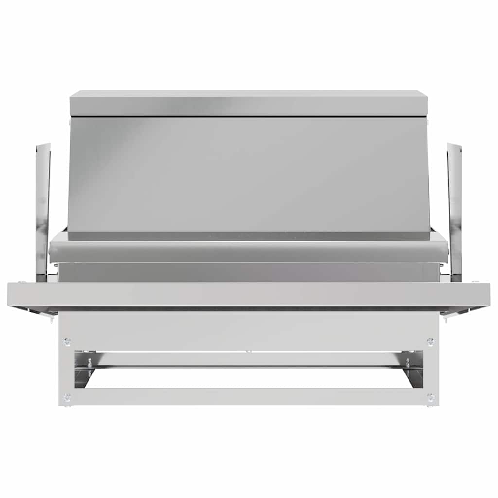 Chicken Treadle Feeder Silver 50 x 40 x 29 cm Galvanised Steel