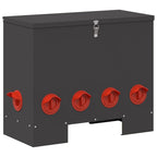 Chicken Feeder 2 pcs Black 60.5 x 29 x 51 cm Cold-Rolled Steel