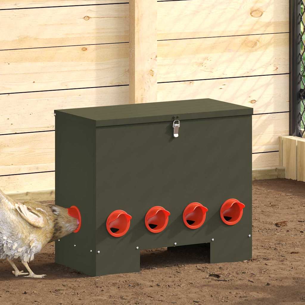 Chicken Feeder 2 pcs Olive Green 60.5 x 29 x 51 cm