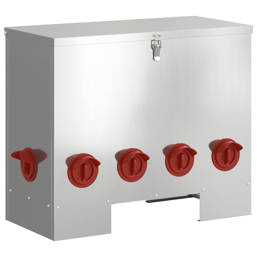 Chicken Feeder 2 pcs Silver 60.5 x 29 x 51 cm Galvanised Steel