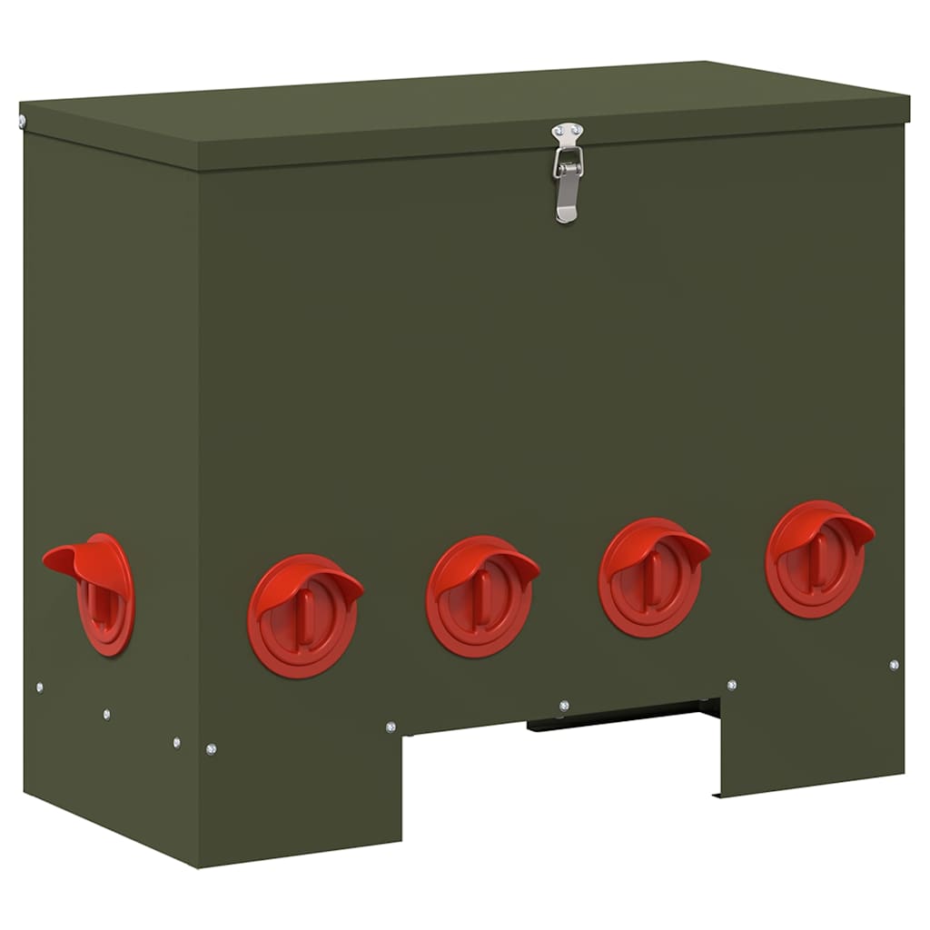 Chicken Feeder 2 pcs Olive Green 60.5 x 29 x 51 cm