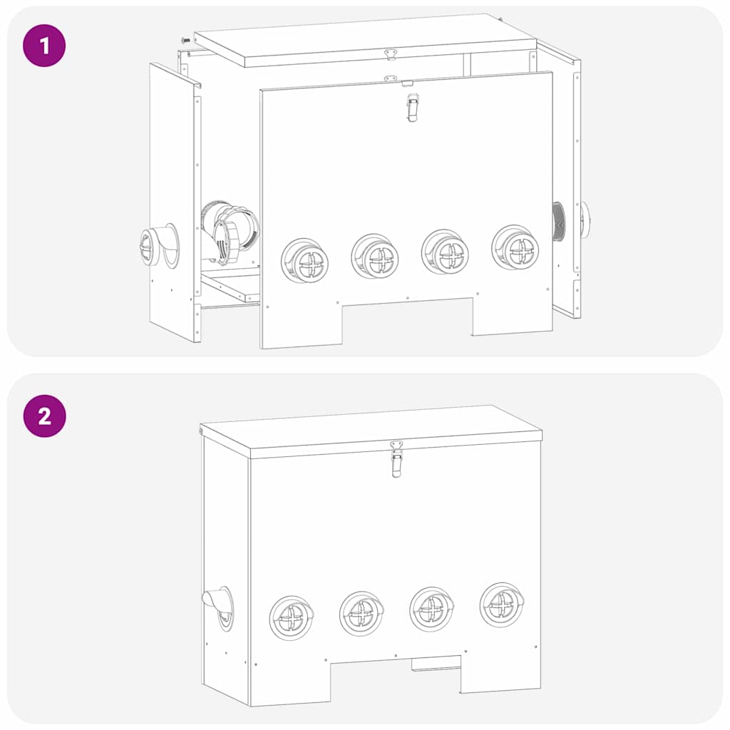 Chicken Feeder 2 pcs Silver 60.5 x 29 x 51 cm Galvanised Steel