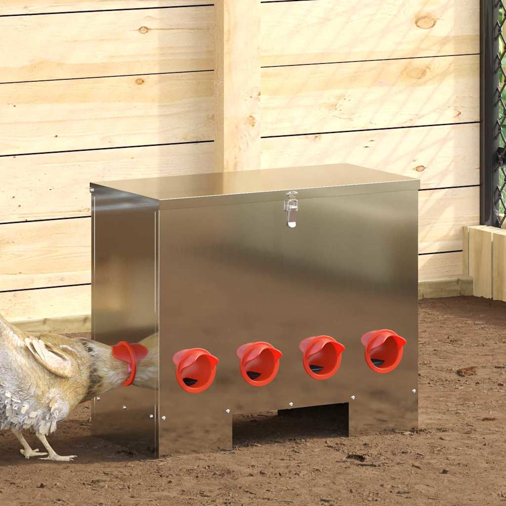 Chicken Feeder 2 pcs Silver 60.5 x 29 x 51 cm Galvanised Steel