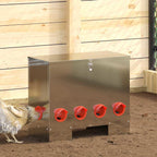 Chicken Feeder 2 pcs Silver 60.5 x 29 x 51 cm Galvanised Steel