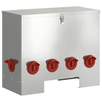 Chicken Feeder 2 pcs Silver 60.5 x 29 x 51 cm Galvanised Steel