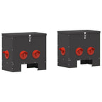 Chicken Feeder 2 pcs Black 40.5 x 25 x 38 cm Cold-Rolled Steel