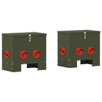 Chicken Feeder 2 pcs Olive Green 40.5 x 25 x 38 cm