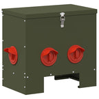 Chicken Feeder 2 pcs Olive Green 40.5 x 25 x 38 cm