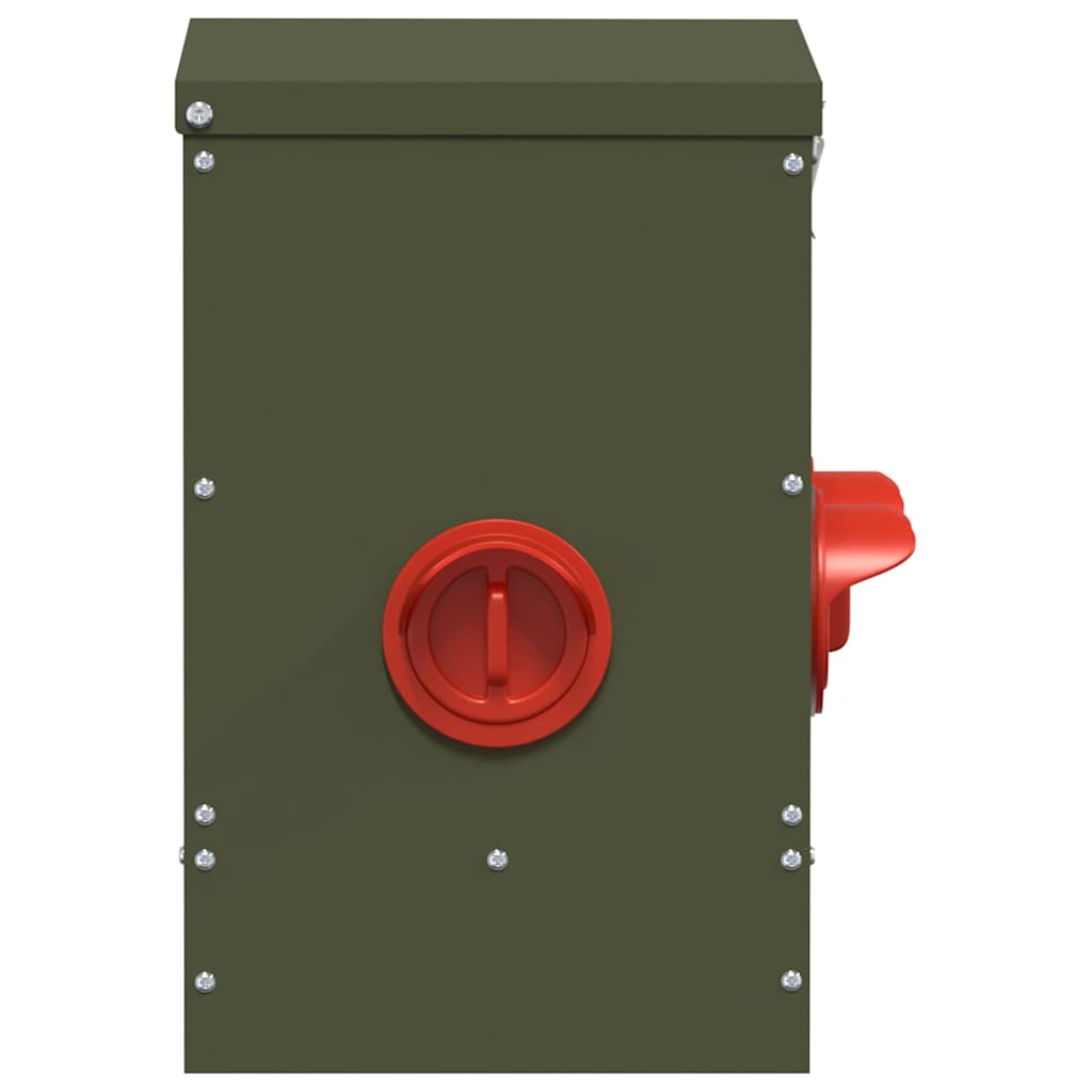 Chicken Feeder 2 pcs Olive Green 40.5 x 25 x 38 cm