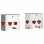 Chicken Feeder 2 pcs Silver 40.5 x 25 x 38 cm Galvanised Steel