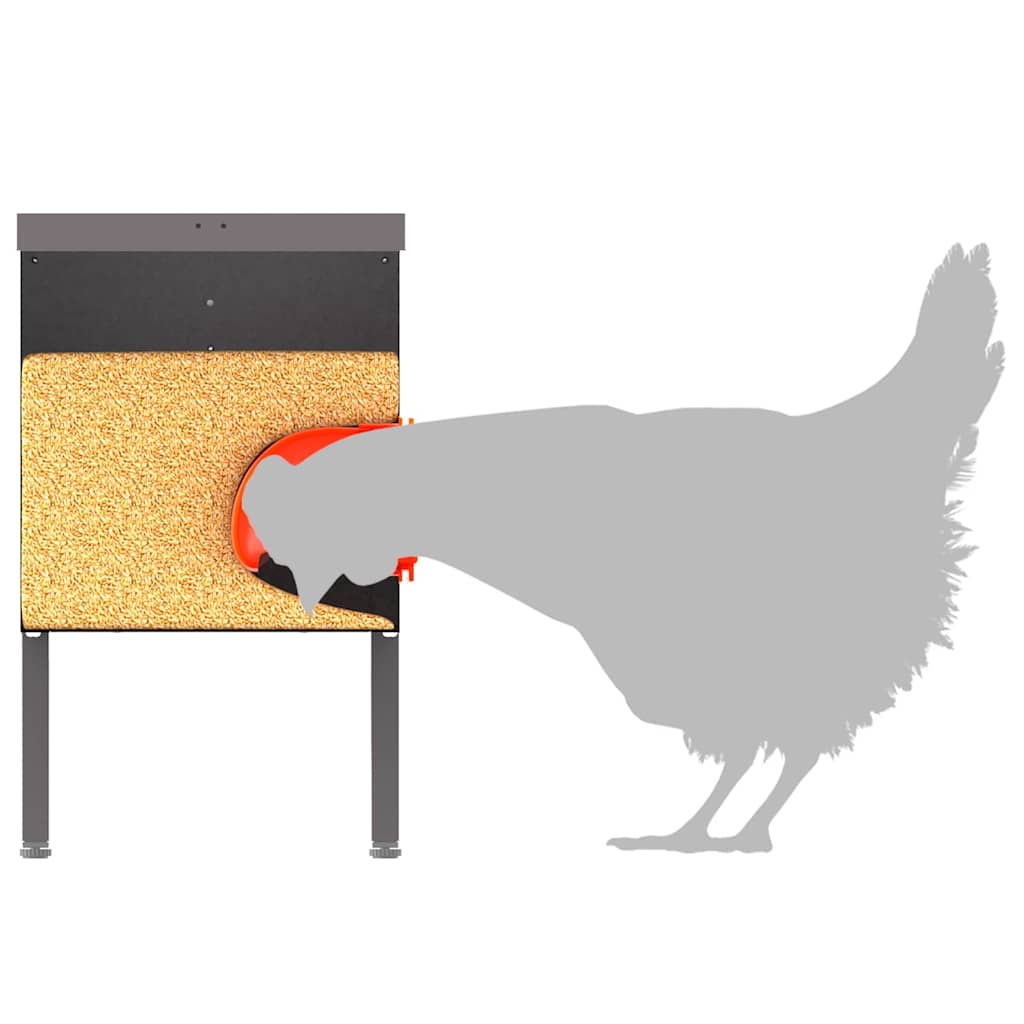 Chicken Feeder 2 pcs Black 41.5 x 20.5 x 33 cm