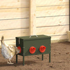 Chicken Feeder 2 pcs Olive Green 41.5 x 20.5 x 33 cm
