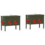 Chicken Feeder 2 pcs Olive Green 41.5 x 20.5 x 33 cm