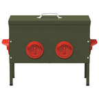 Chicken Feeder 2 pcs Olive Green 41.5 x 20.5 x 33 cm