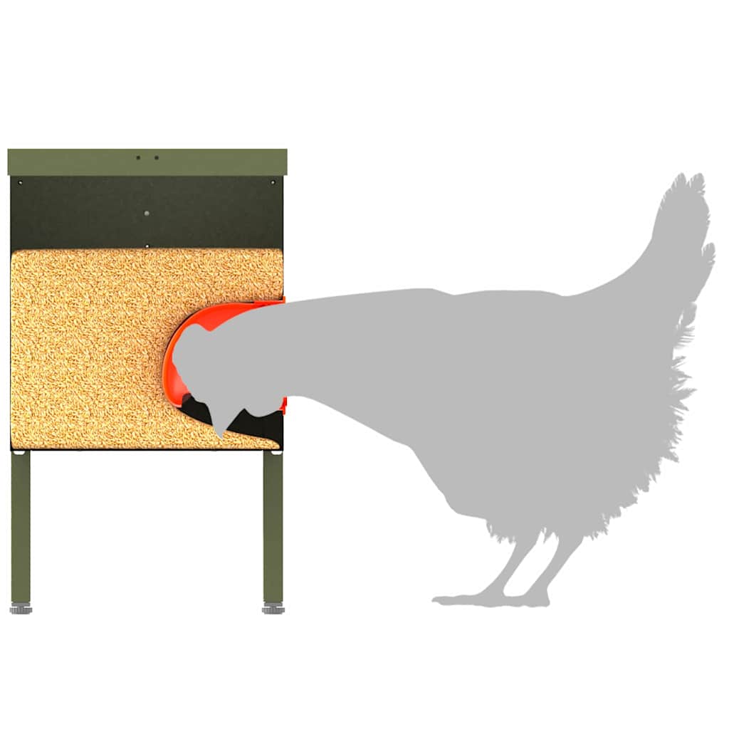 Chicken Feeder 2 pcs Olive Green 41.5 x 20.5 x 33 cm