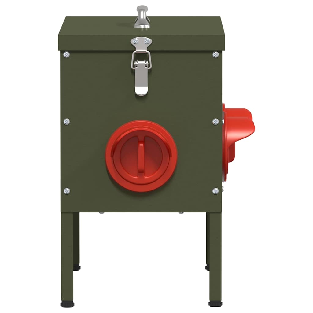 Chicken Feeder 2 pcs Olive Green 41.5 x 20.5 x 33 cm