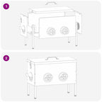 Chicken Feeder 2 pcs Silver 41.5 x 20.5 x 33 cm