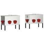 Chicken Feeder 2 pcs Silver 41.5 x 20.5 x 33 cm