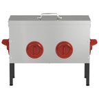 Chicken Feeder 2 pcs Silver 41.5 x 20.5 x 33 cm