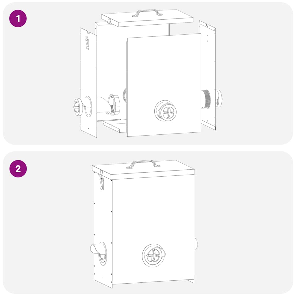 Chicken Feeder 2 pcs Black 32.5 x 20.5 x 43 cm