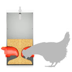 Chicken Feeder 2 pcs Silver 32.5 x 20.5 x 43 cm