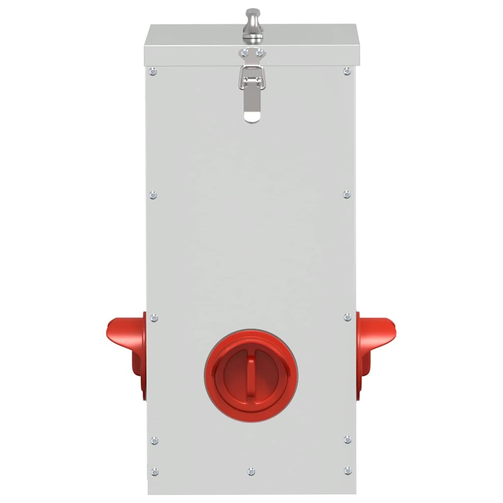 Chicken Feeder 2 pcs Silver 32.5 x 20.5 x 43 cm