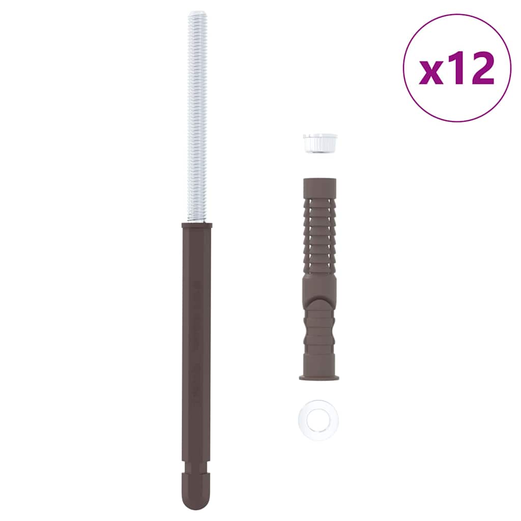 Floating Shelf Brackets 12 pcs Beige Ø10 x 170 mm Steel