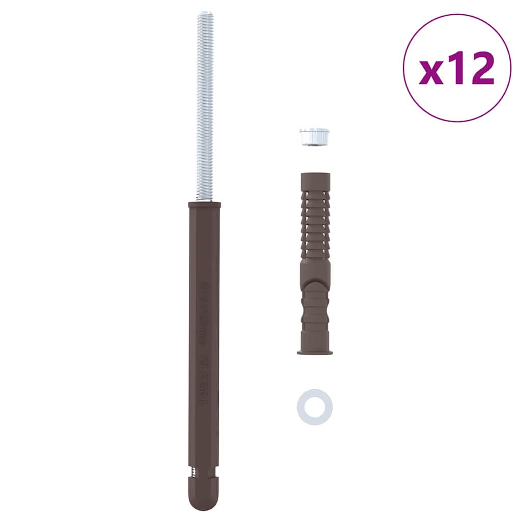 Floating Shelf Brackets 12 pcs Beige Ø12 x 190 mm Steel