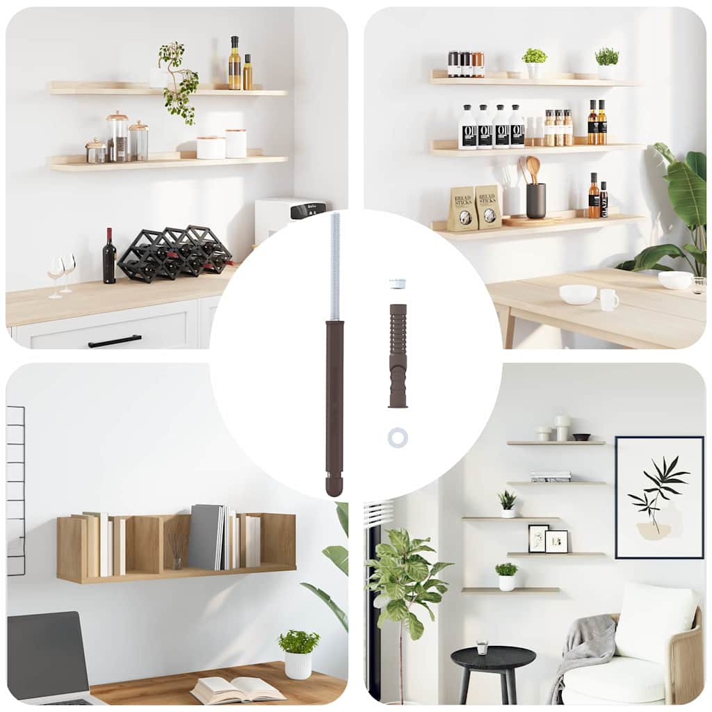 Floating Shelf Brackets 12 pcs Beige Ø14 x 210 mm Steel