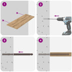 Floating Shelf Brackets 12 pcs Beige Ø14 x 210 mm Steel