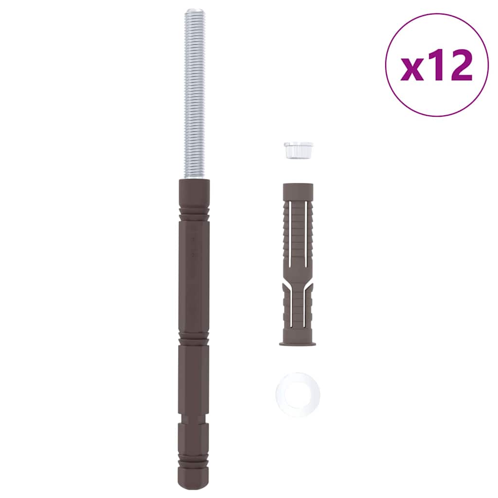 Floating Shelf Brackets 12 pcs Beige Ø14 x 210 mm Steel