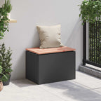 Garden Bench Black 60 x 40 x 43 cm Solid Douglas Wood and Steel
