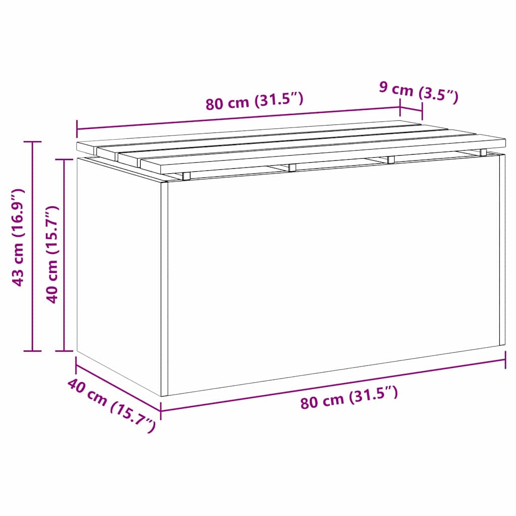 Garden Bench Silver 80 x 40 x43 cm Galvanised steel