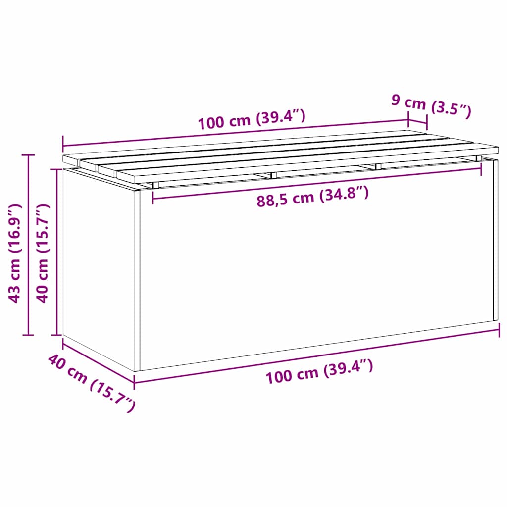 Garden Bench White 100 x 40 x 43 cm Steel