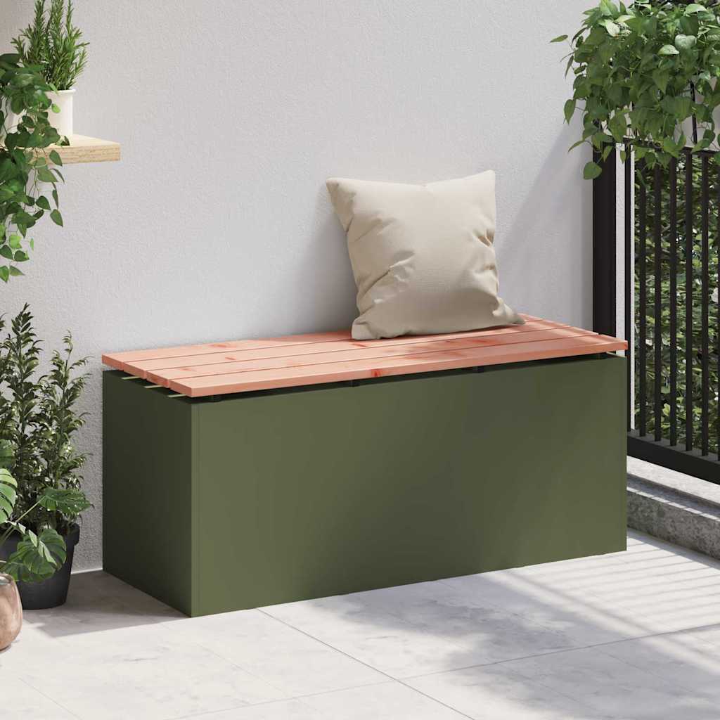 Garden Bench Olive green 100 x 40 x 43 cm Steel