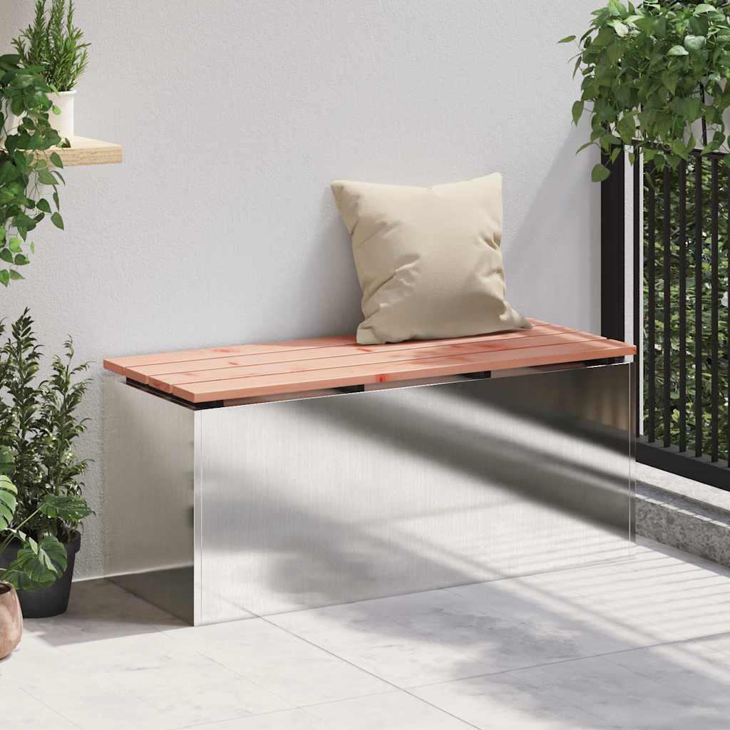 Garden Bench Silver 100 x 40 x 43 cm Stainless steel