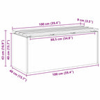 Garden Bench Silver 100 x 40 x 43 cm Stainless steel