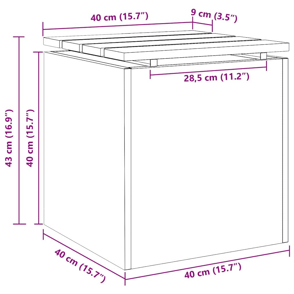 Garden Bench Black 40 x 40 x 43 cm Steel