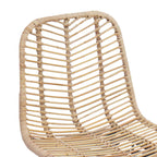 Bar Chair 2 pcs Natural 44.5 x 54.5 x 97.5 cm Rattan and Iron