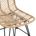 Bar Chair 2 pcs Natural 44.5 x 54.5 x 97.5 cm Rattan and Iron