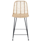 Bar Chair 2 pcs Natural 44.5 x 54.5 x 97.5 cm Rattan and Iron